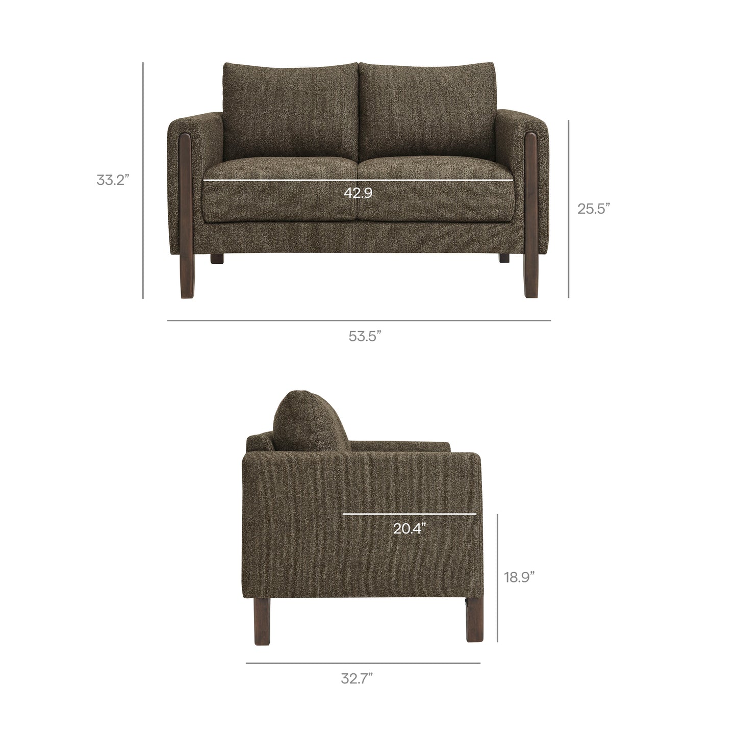 Hawken Boucle Fabric Loveseat by Modway