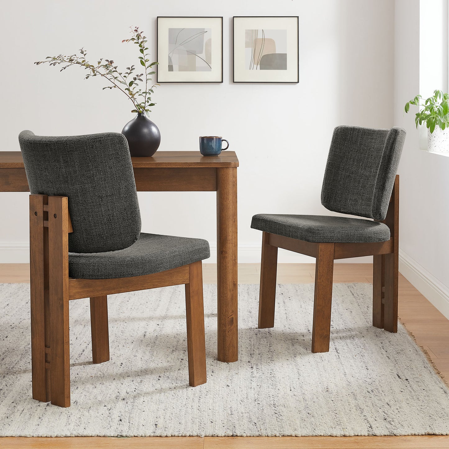 Alba Armless Upholstered Dining Chairs Set Of 2 by Modway