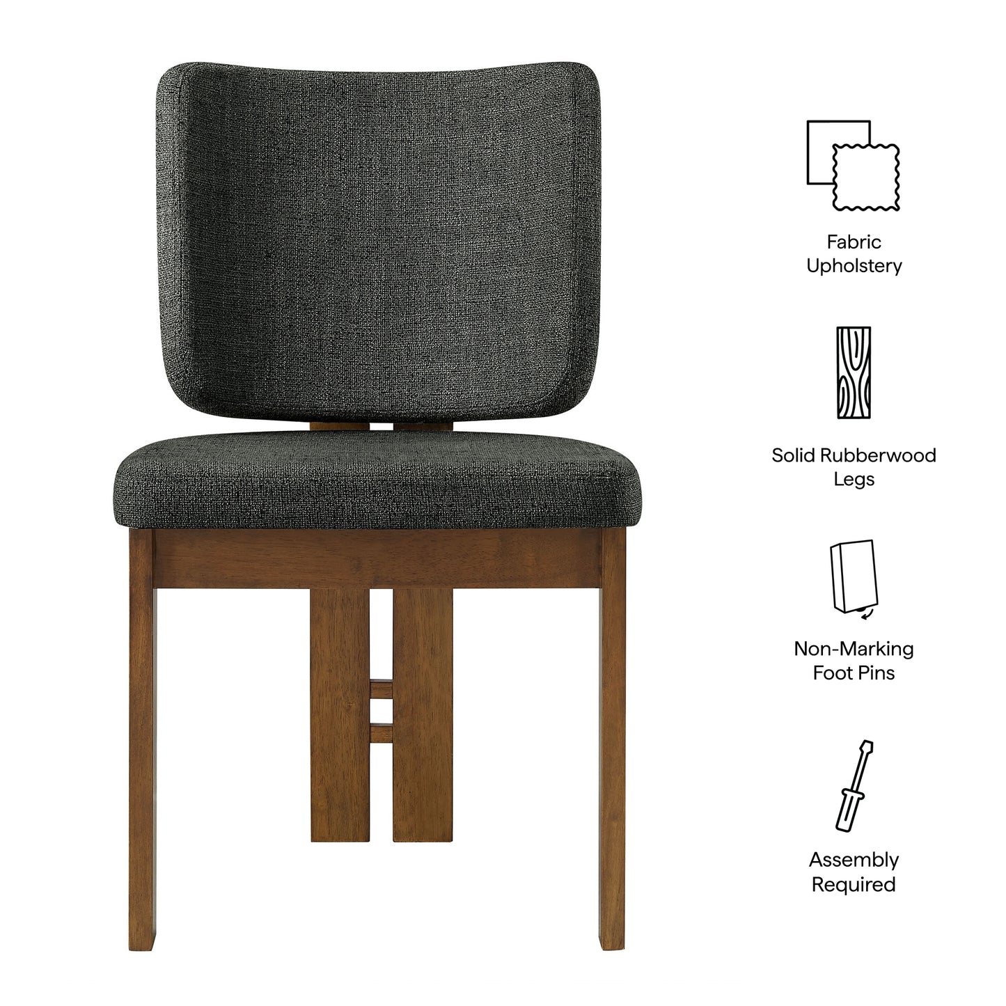 Alba Armless Upholstered Dining Chairs Set Of 2 by Modway