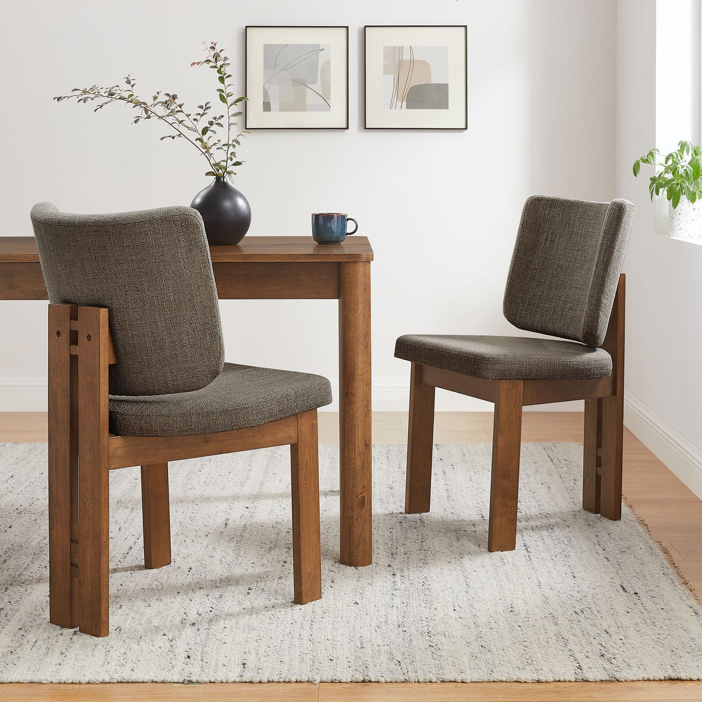 Alba Armless Upholstered Dining Chairs Set Of 2 by Modway