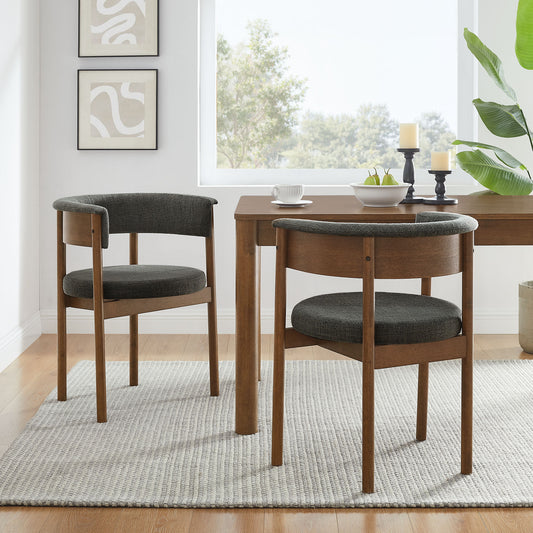 Clea Curved Upholstered Dining Chairs Set Of 2 by Modway