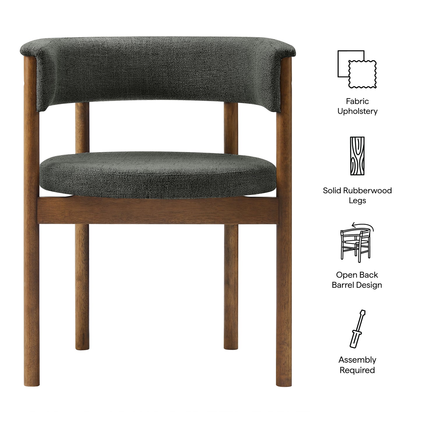 Clea Curved Upholstered Dining Chairs Set Of 2 by Modway