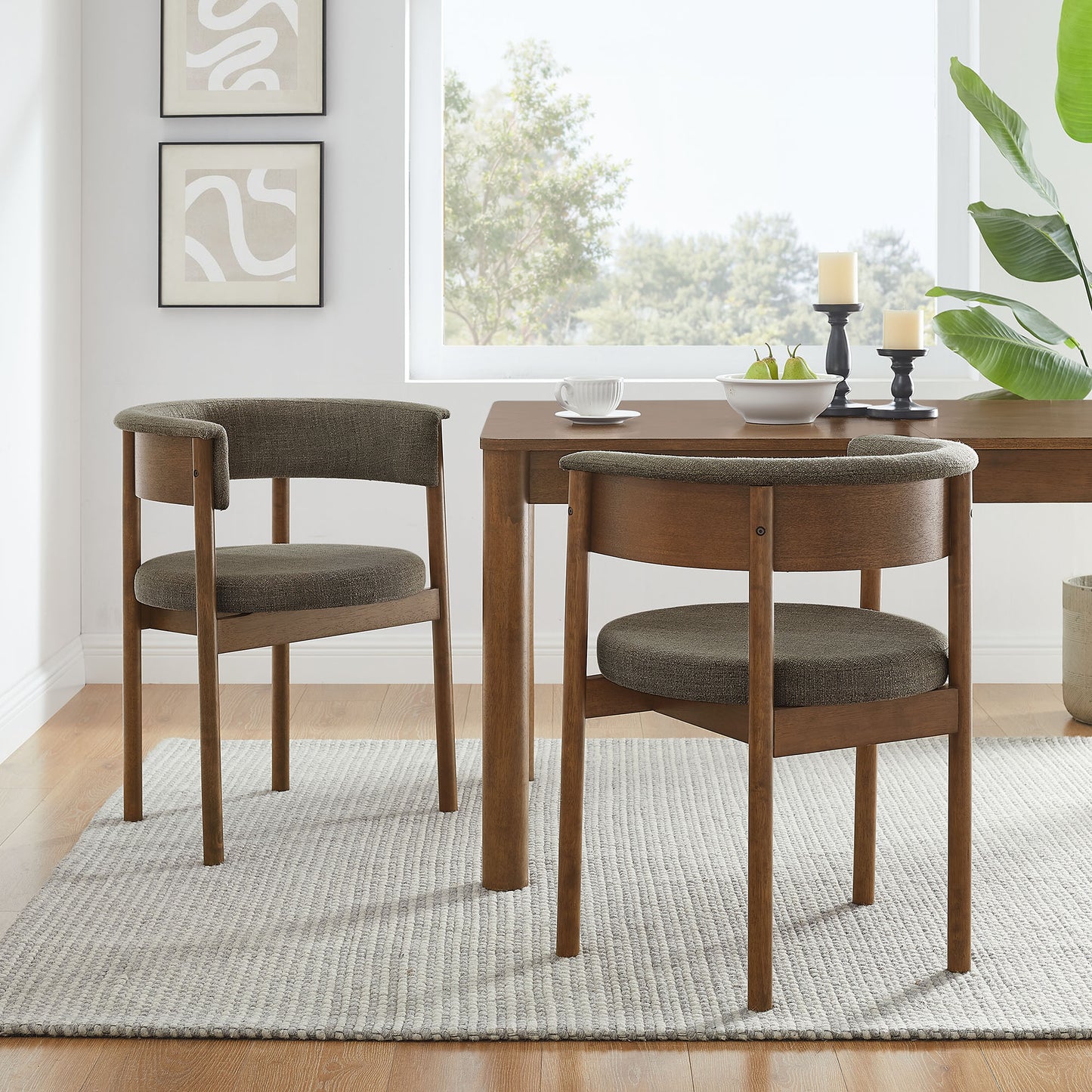 Clea Curved Upholstered Dining Chairs Set Of 2 by Modway