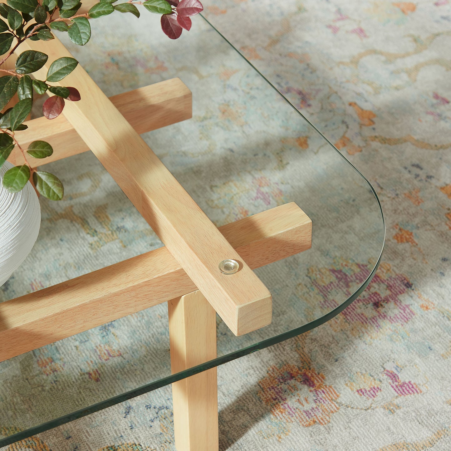 Isby 35 Inch Tempered Glass Coffee Table by Modway