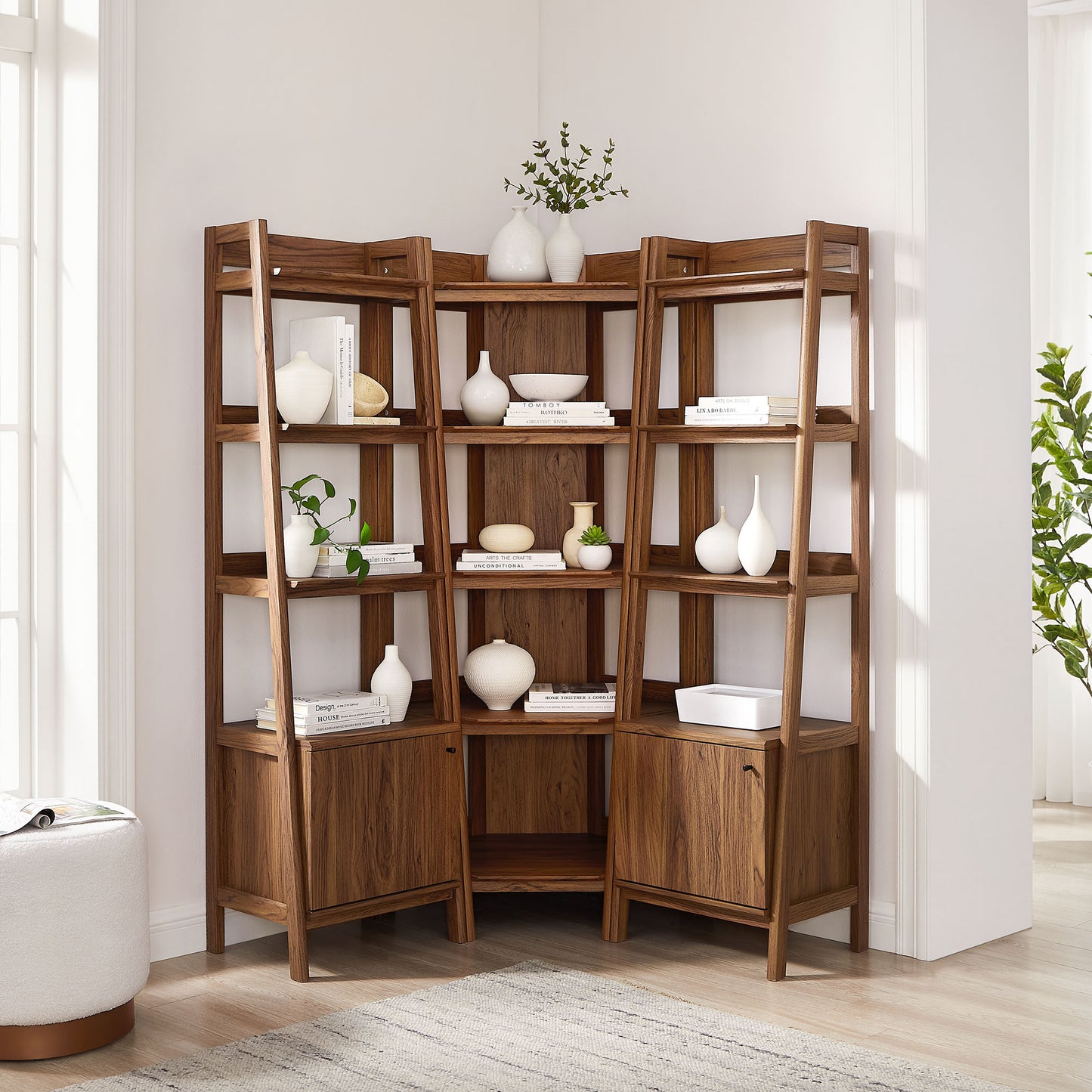 Bixby 3-piece Corner Bookshelf Set with Narrow Bookshelves by Modway