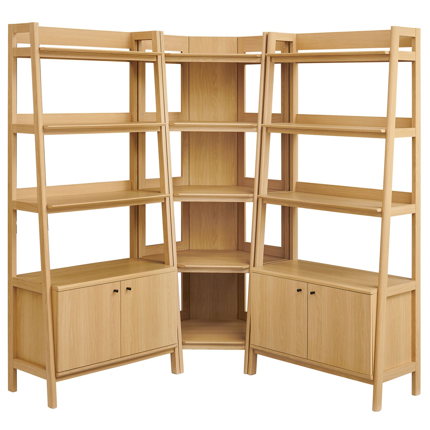 Bixby 3-Piece Corner Bookshelf Set with Wide Bookshelves by Modway