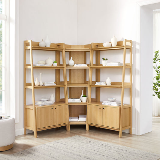 Bixby 3-Piece Corner Bookshelf Set with Wide Bookshelves by Modway