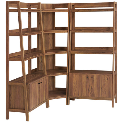 Bixby 3-Piece Corner Bookshelf Set with Wide Bookshelves by Modway