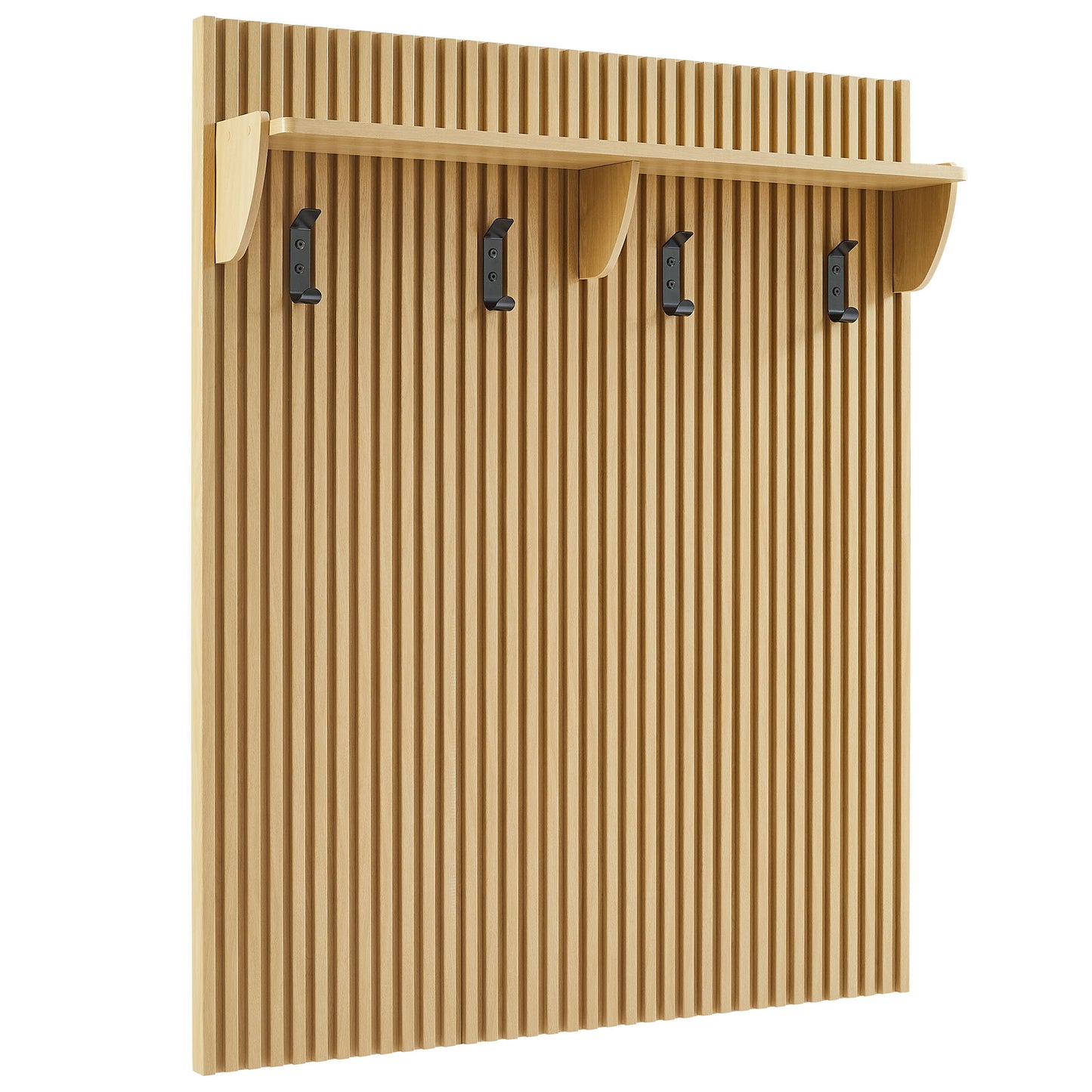 Render Fluted Coat Rack Panel With Shelf by Modway