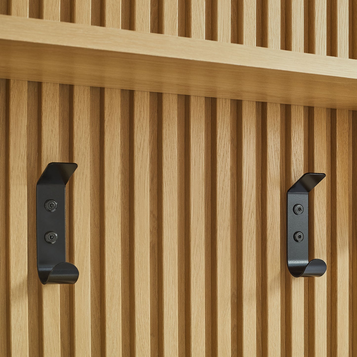 Render Fluted Coat Rack Panel With Shelf by Modway