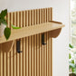 Render Fluted Coat Rack Panel With Shelf by Modway
