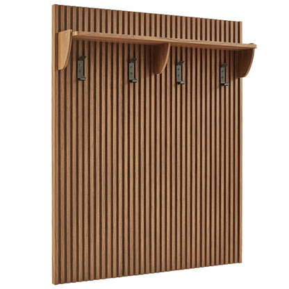 Render Fluted Coat Rack Panel With Shelf by Modway