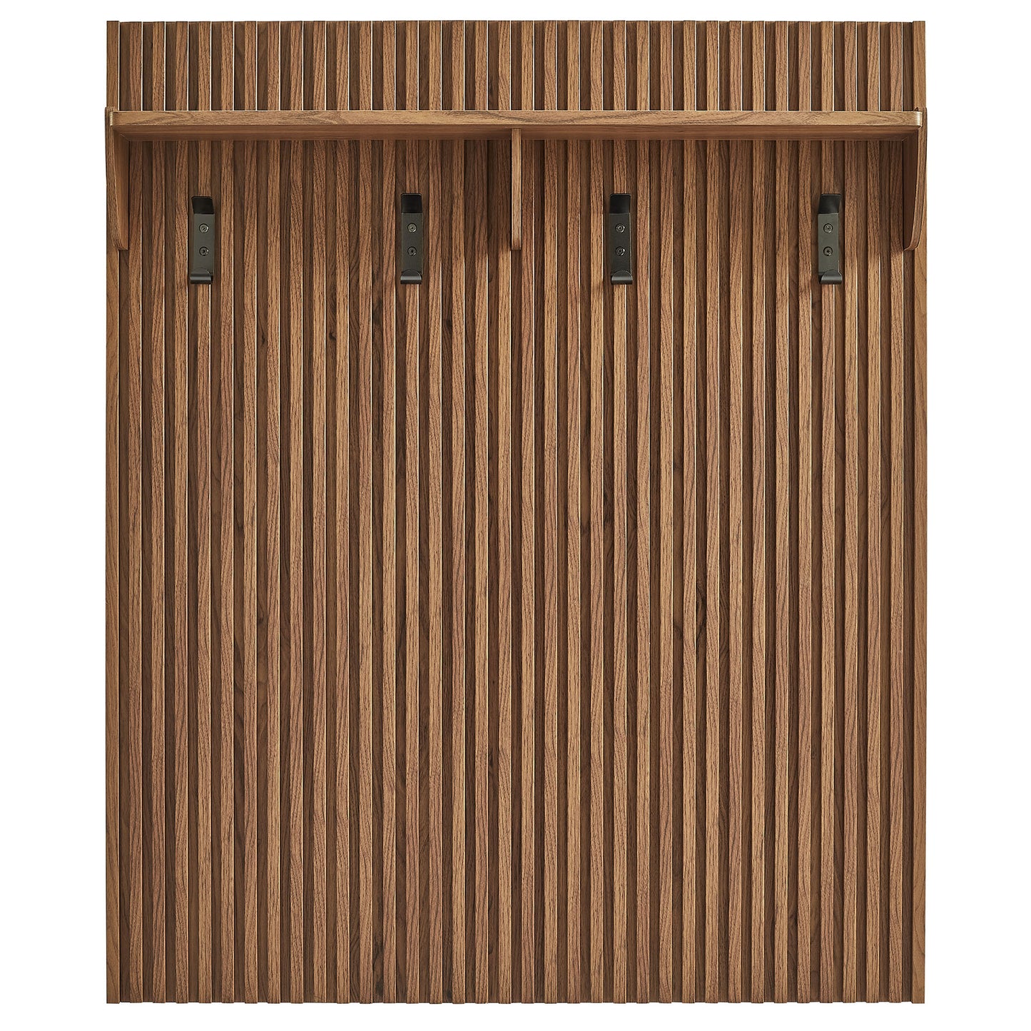 Render Fluted Coat Rack Panel With Shelf by Modway