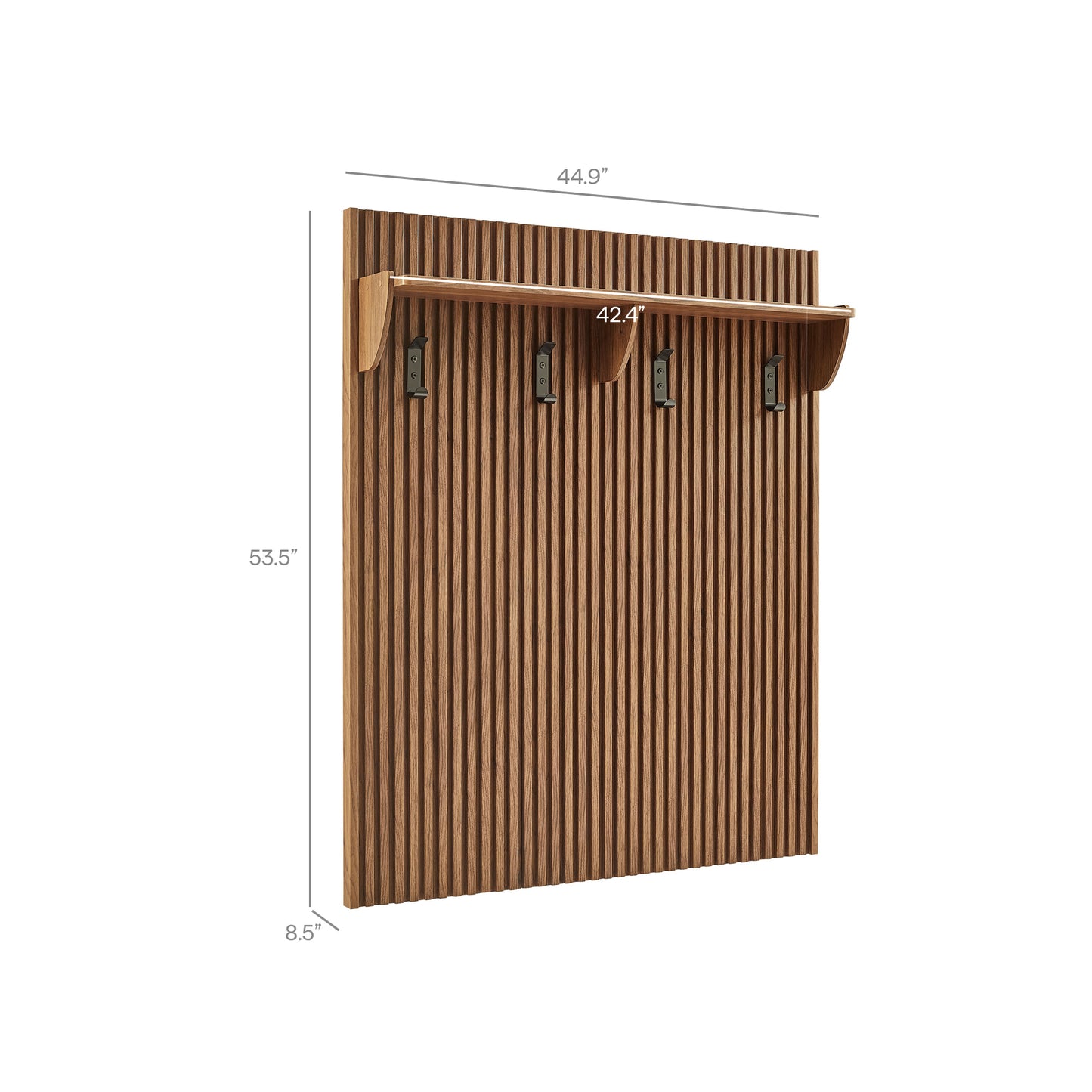 Render Fluted Coat Rack Panel With Shelf by Modway