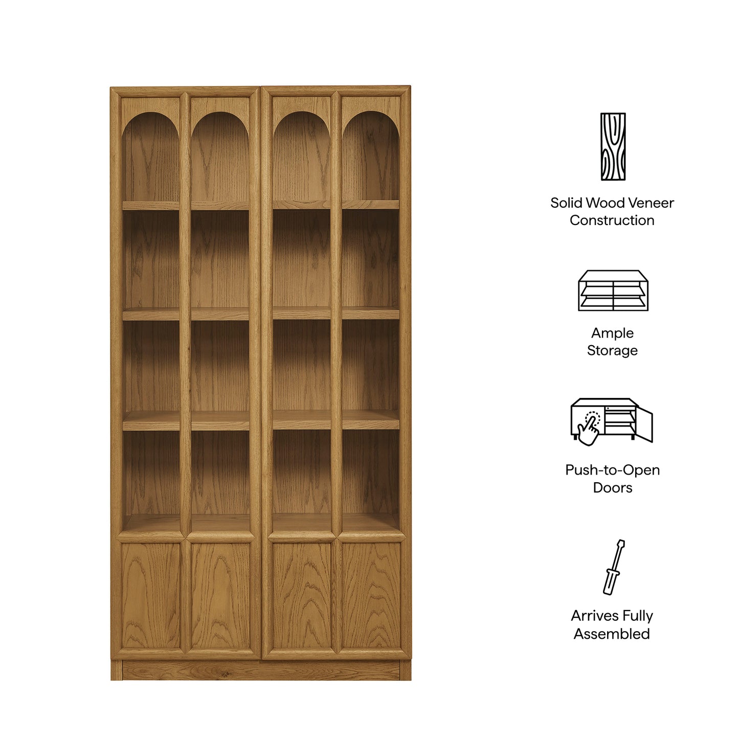 Anwen Solid Wood and Glass Display Cabinet by Modway
