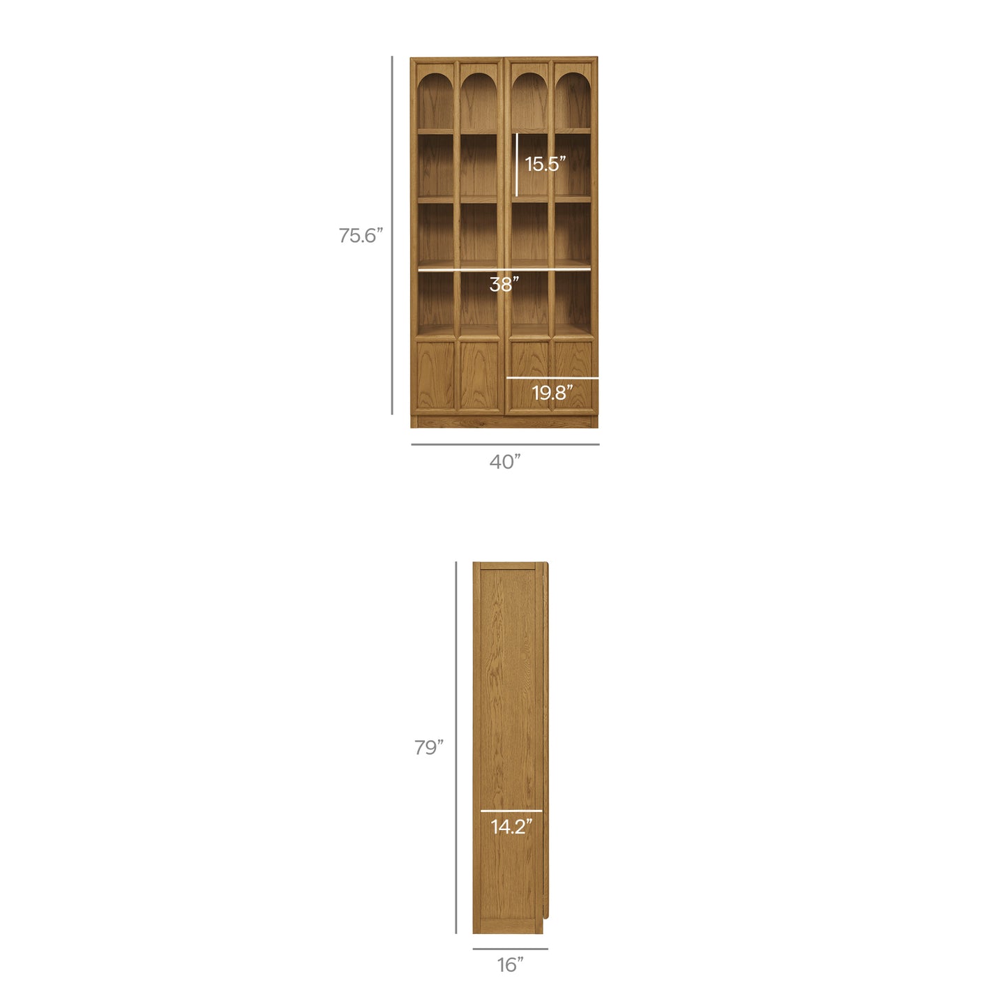 Anwen Solid Wood and Glass Display Cabinet by Modway