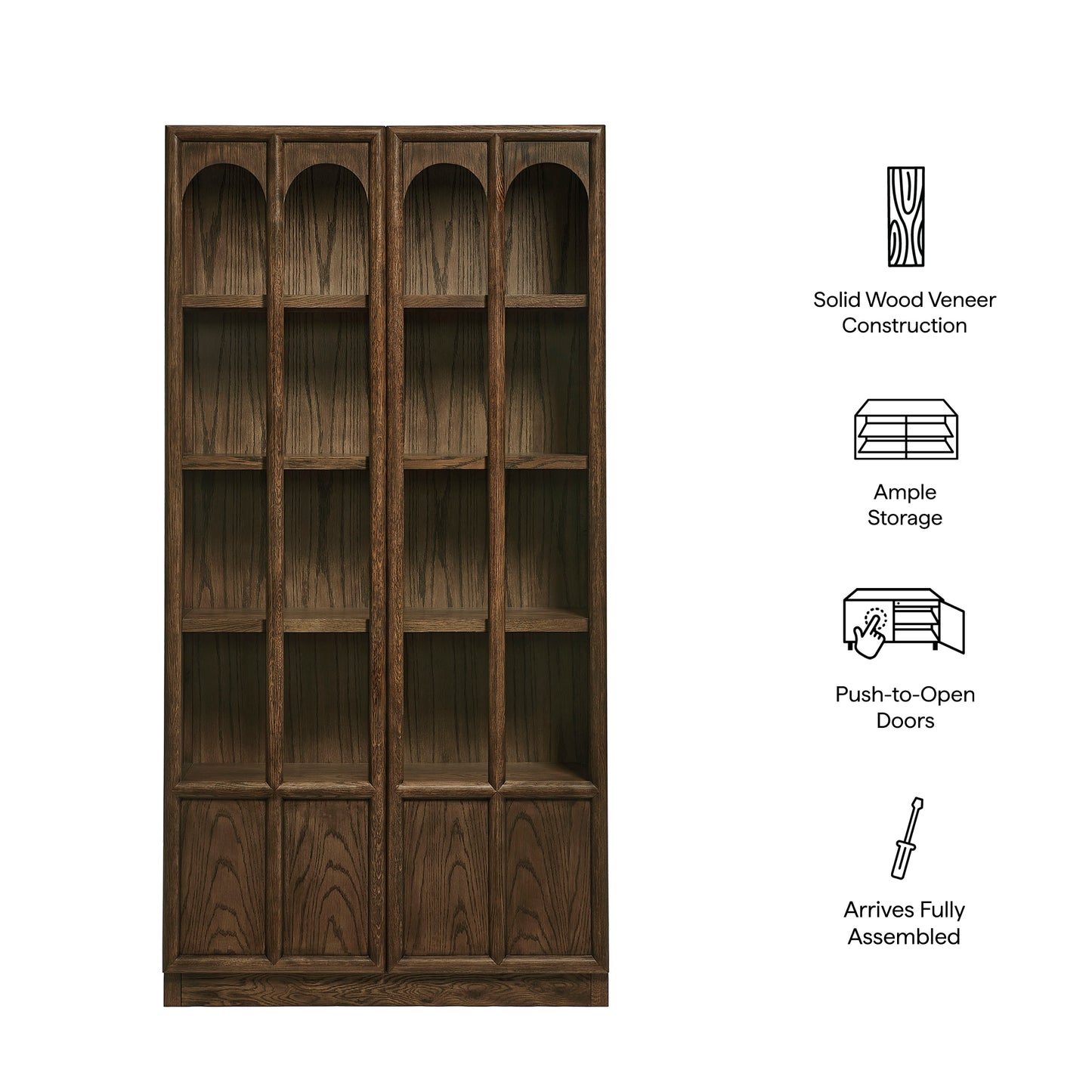 Anwen Solid Wood and Glass Display Cabinet by Modway