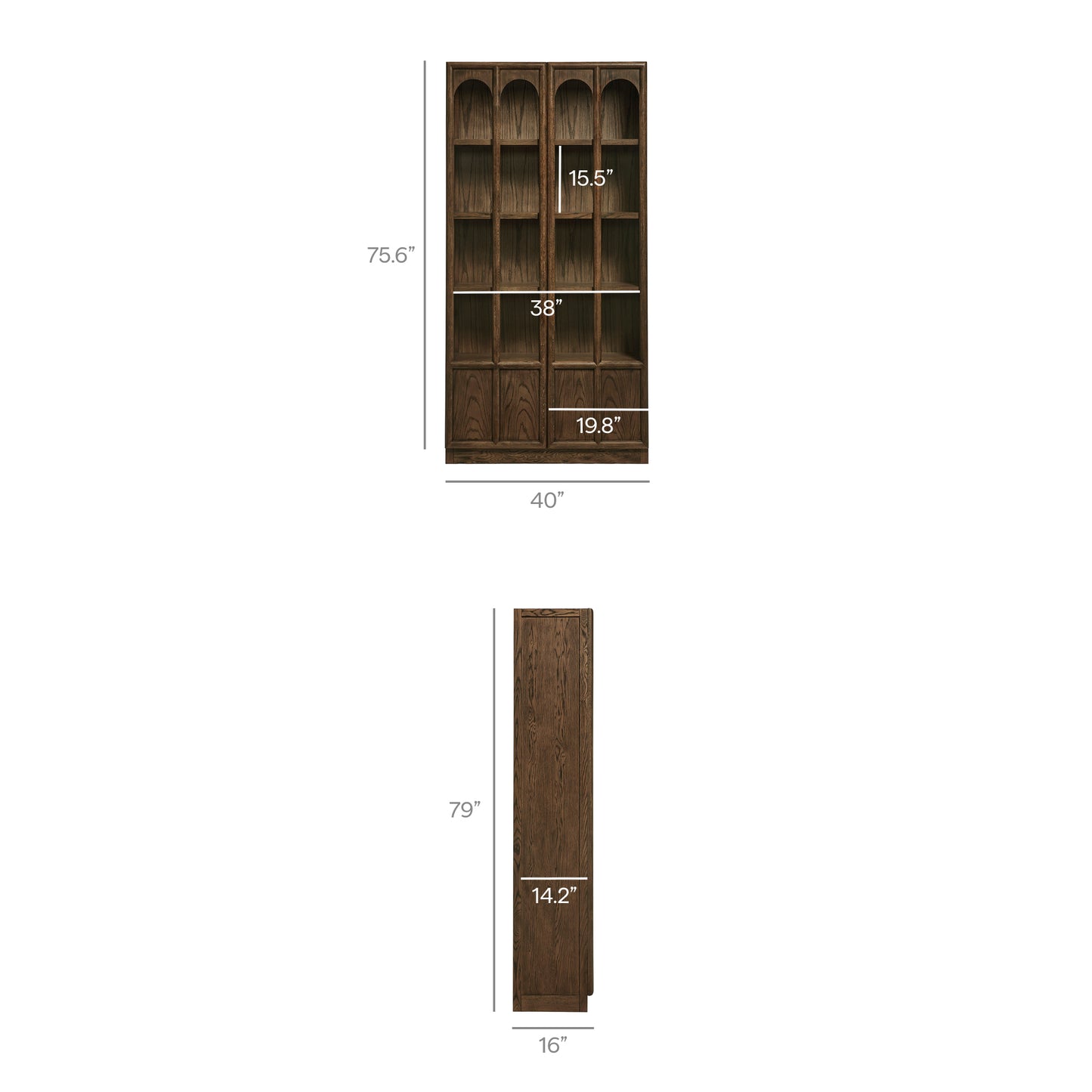 Anwen Solid Wood and Glass Display Cabinet by Modway