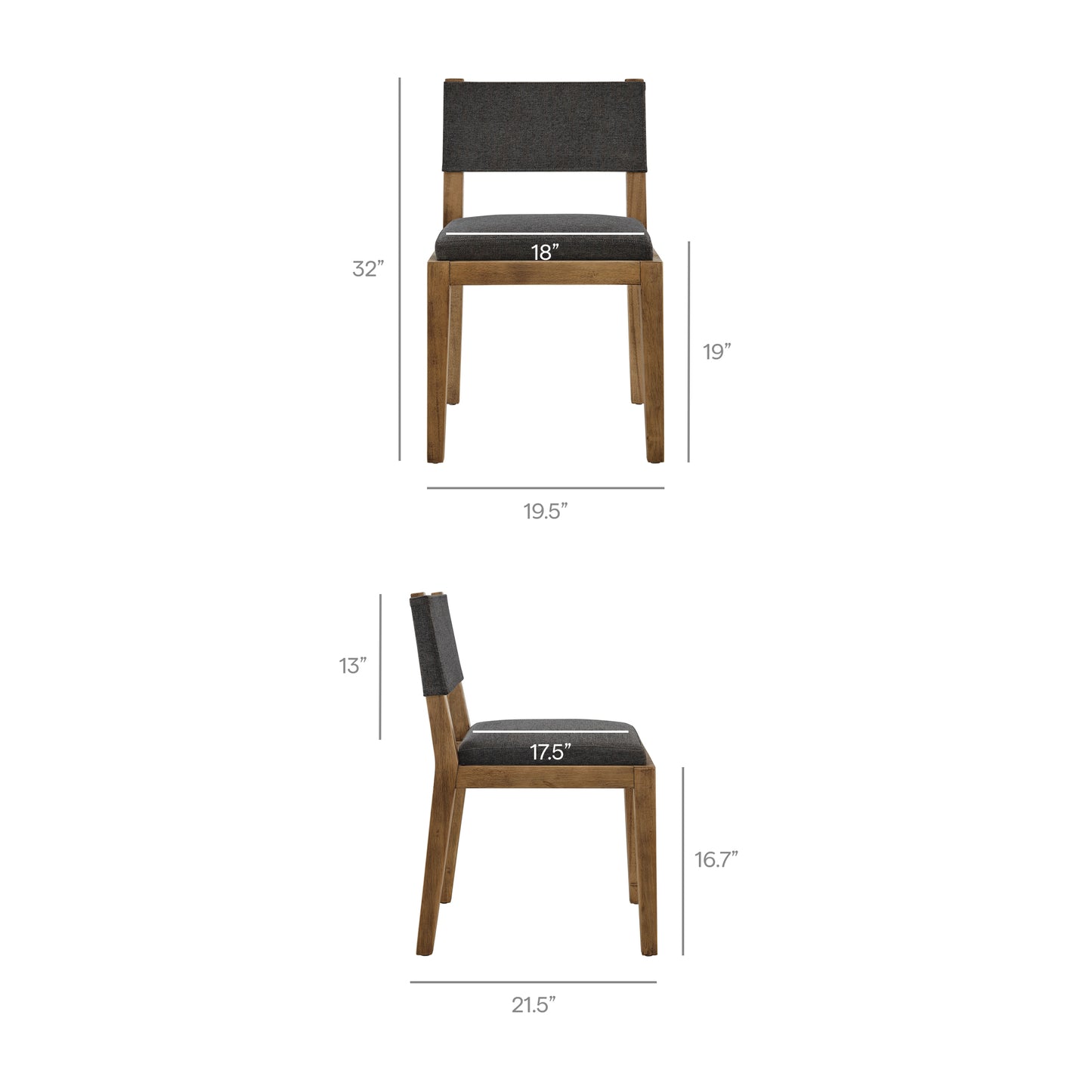 Calder Fabric Upholstered Wood Armless Dining Chair by Modway