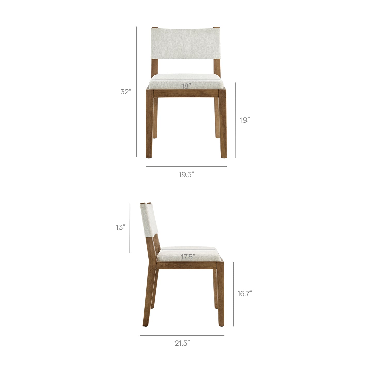 Calder Fabric Upholstered Wood Armless Dining Chair by Modway