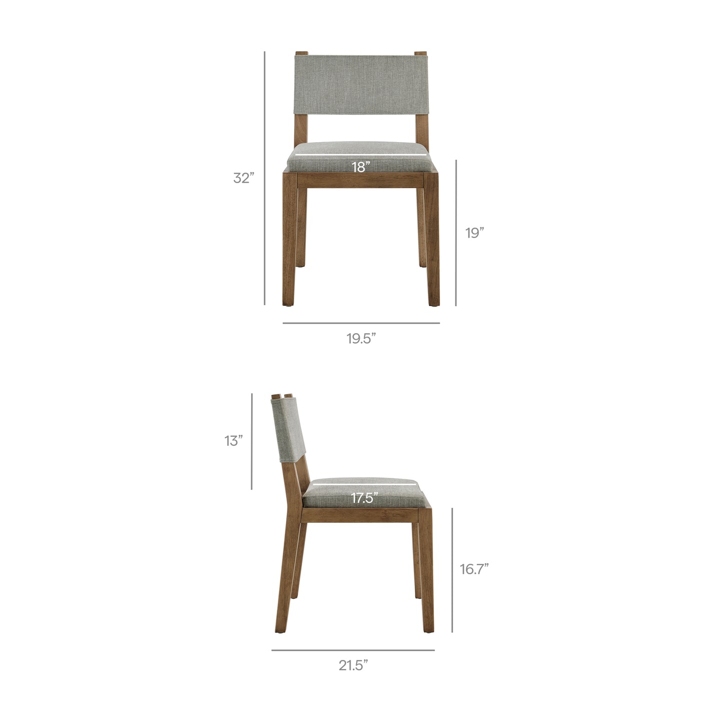Calder Fabric Upholstered Wood Armless Dining Chair by Modway