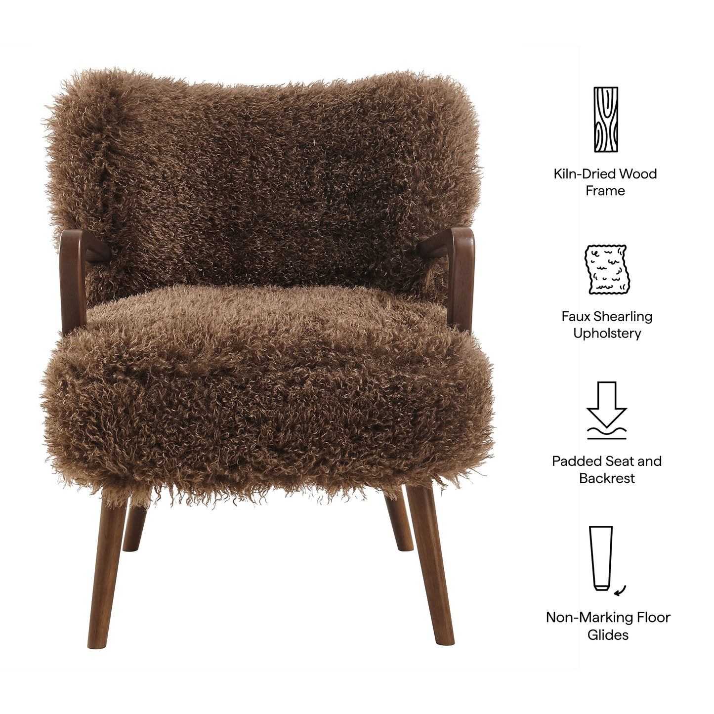 Zerra Faux Shearling Accent Armchair by Modway