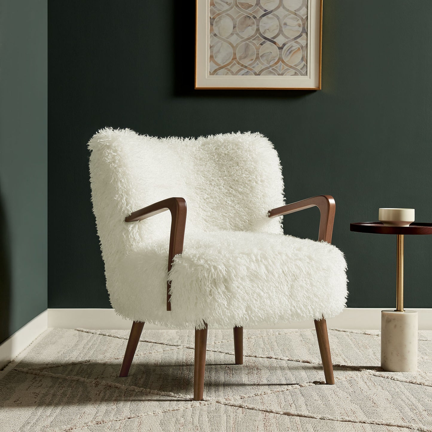 Zerra Faux Shearling Accent Armchair by Modway