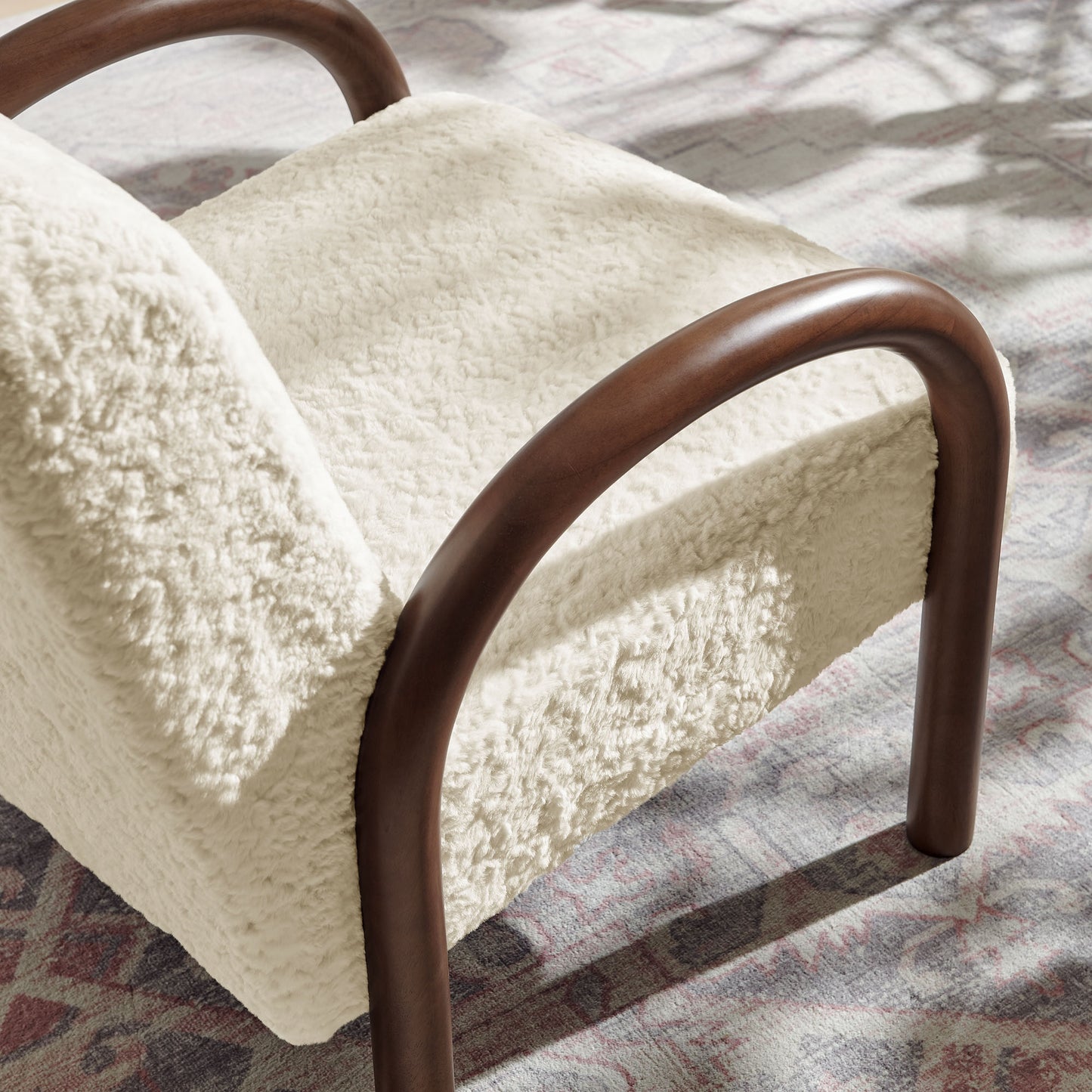 Lunet Faux Shearling Accent Armchair by Modway