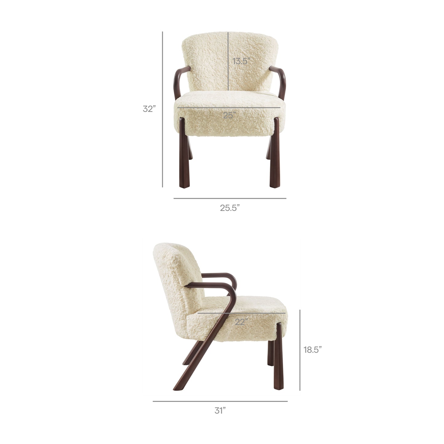 Lunet Faux Shearling Accent Armchair by Modway