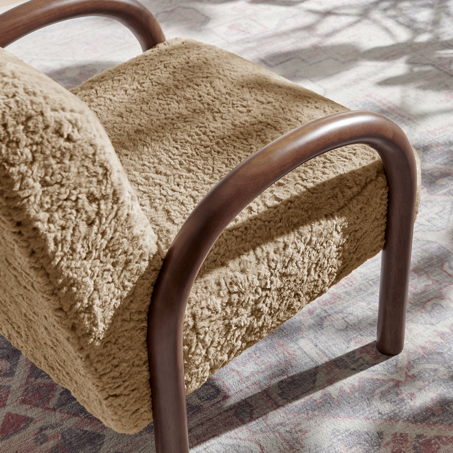 Lunet Faux Shearling Accent Armchair by Modway