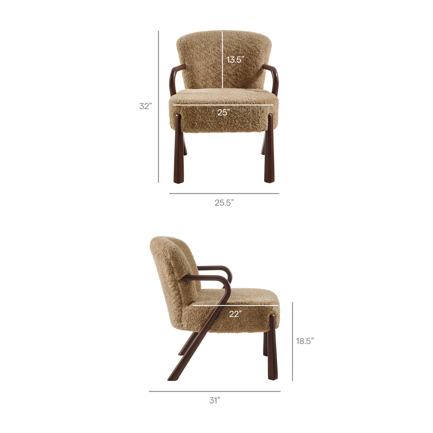 Lunet Faux Shearling Accent Armchair by Modway