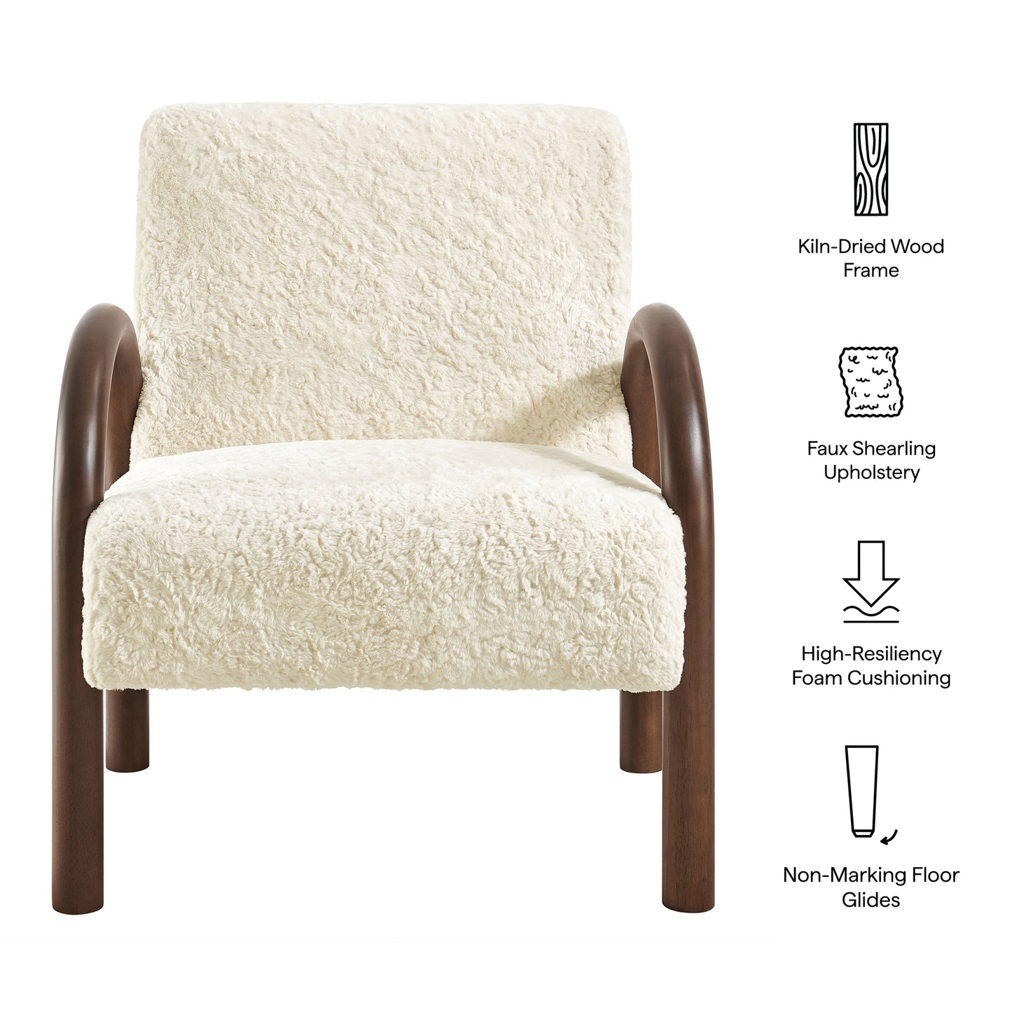 Arden Faux Shearling Accent Armchair by Modway