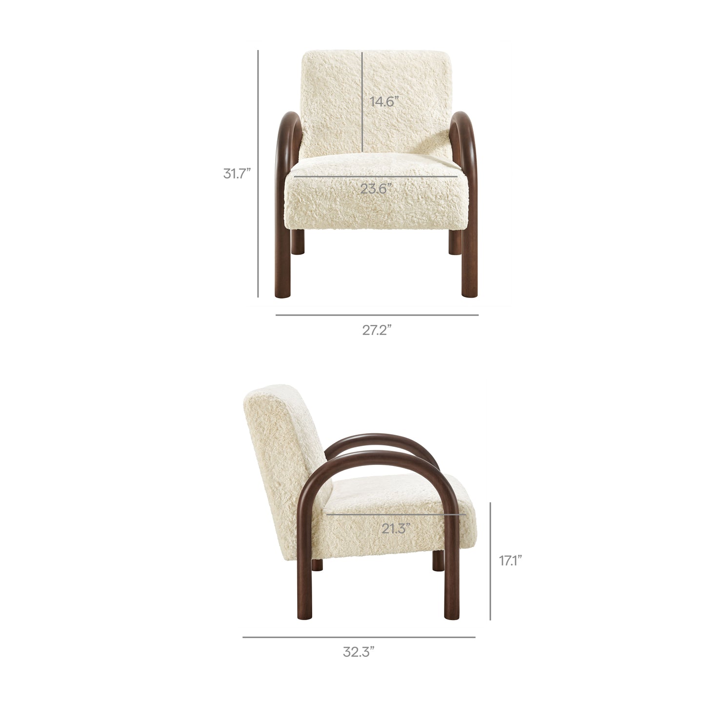Arden Faux Shearling Accent Armchair by Modway