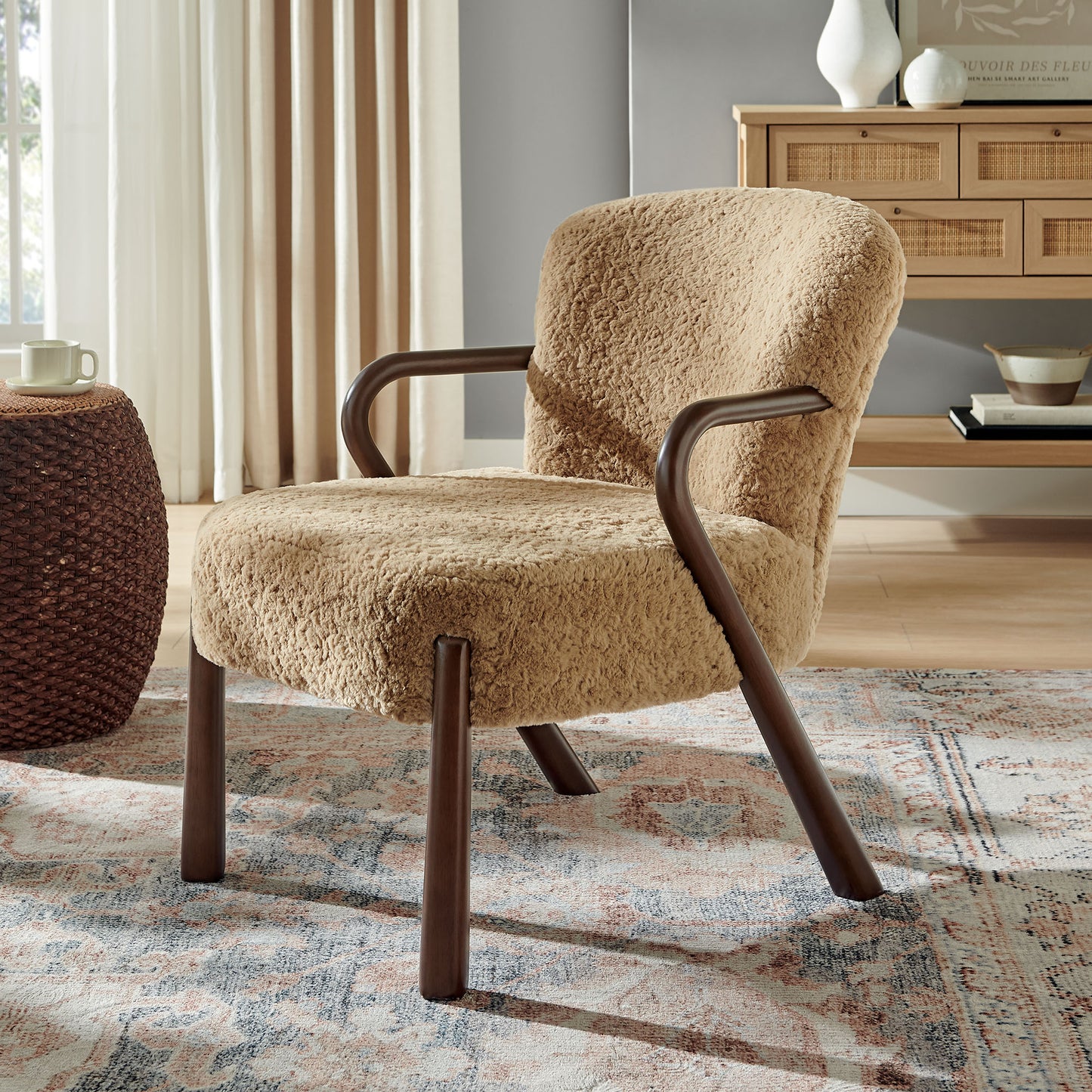 Arden Faux Shearling Accent Armchair by Modway