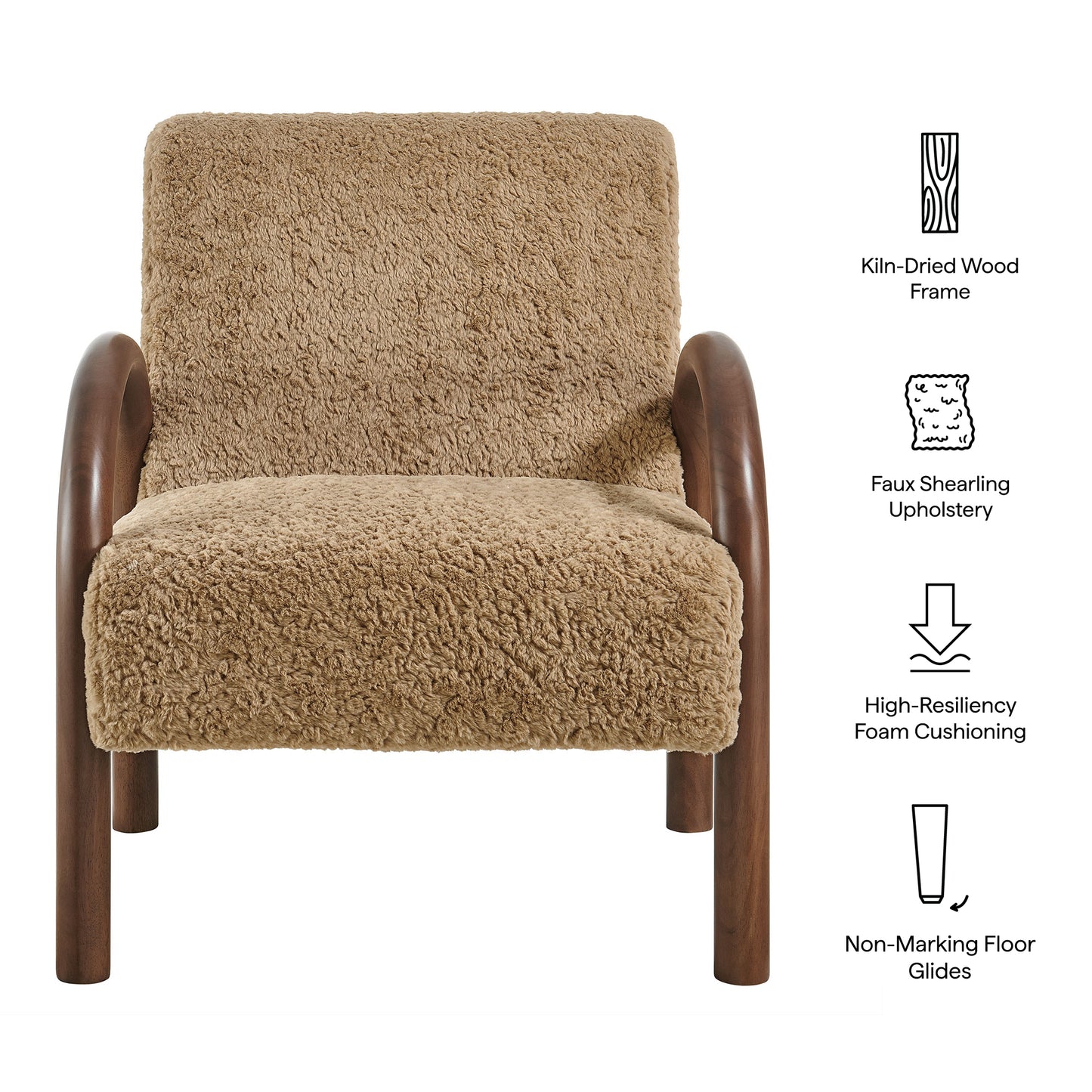 Arden Faux Shearling Accent Armchair by Modway