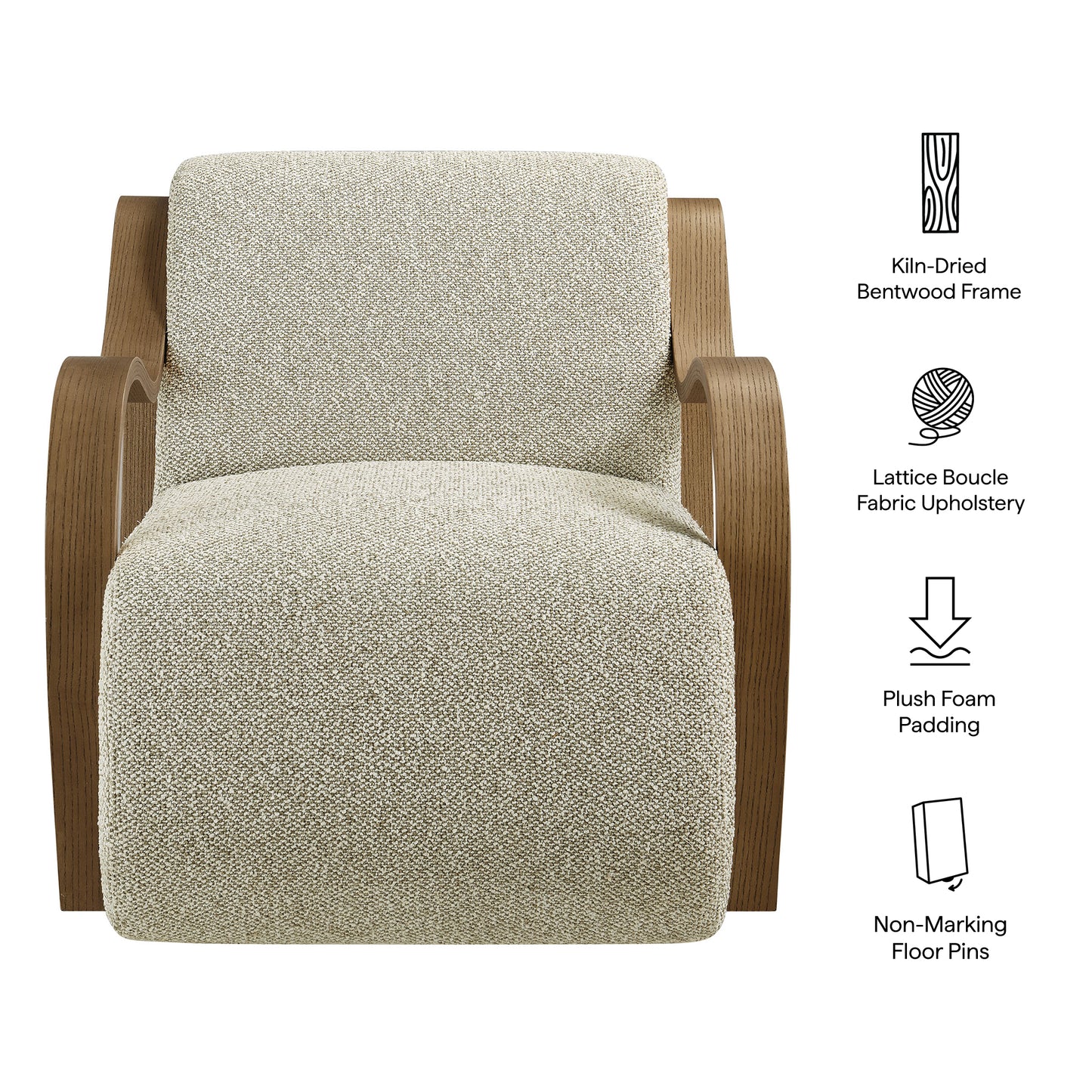 Atrium Lattice Boucle Accent Armchair by Modway