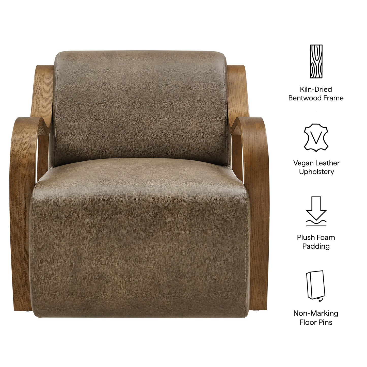 Atrium Vegan Leather Accent Armchair by Modway