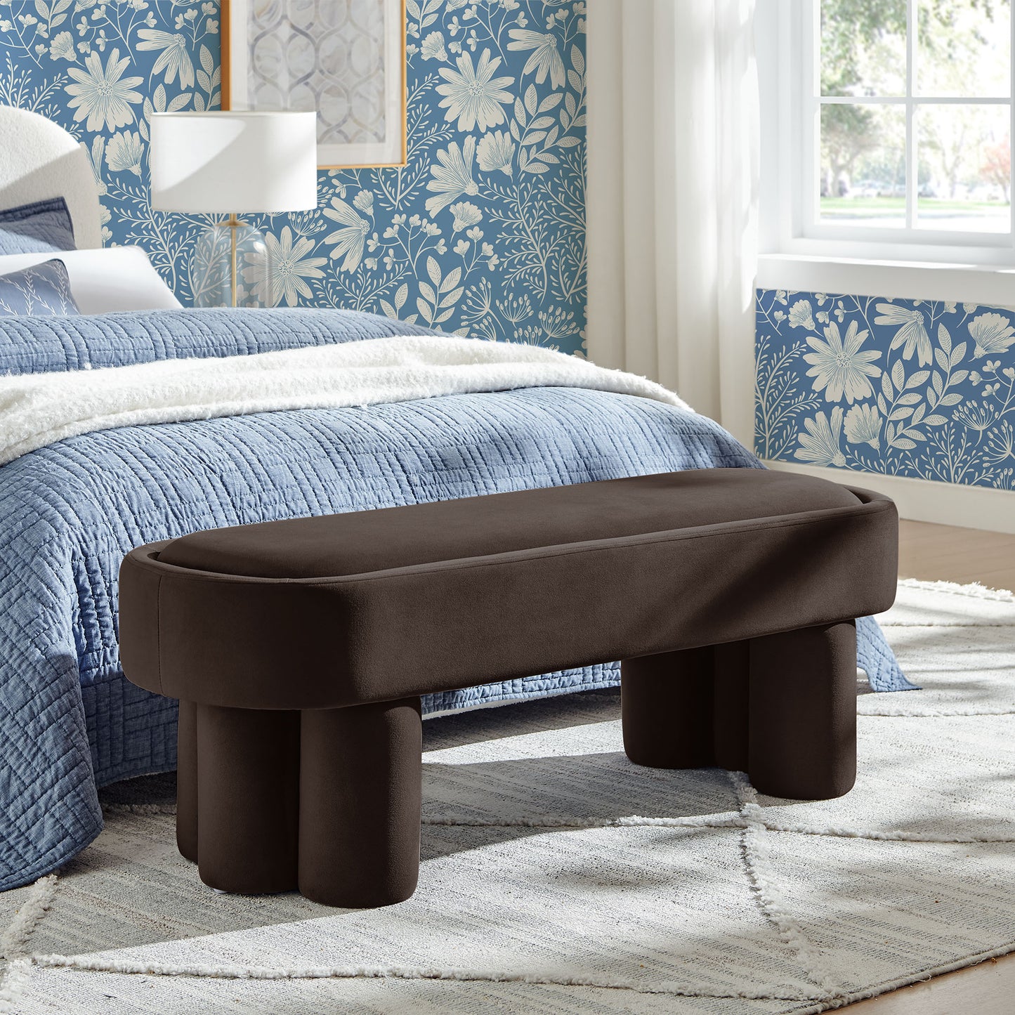 Mossi Oval Performance Velvet Accent Bench by Modway