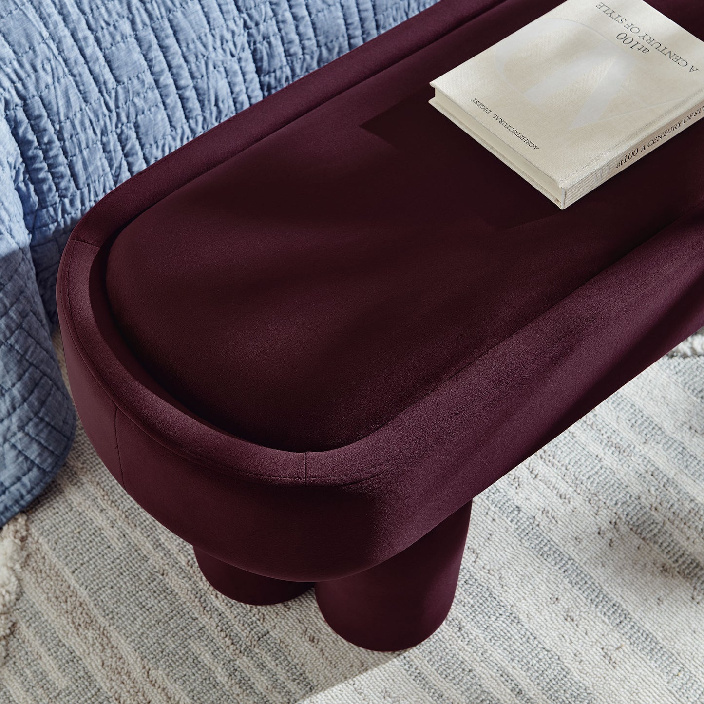 Mossi Oval Performance Velvet Accent Bench by Modway