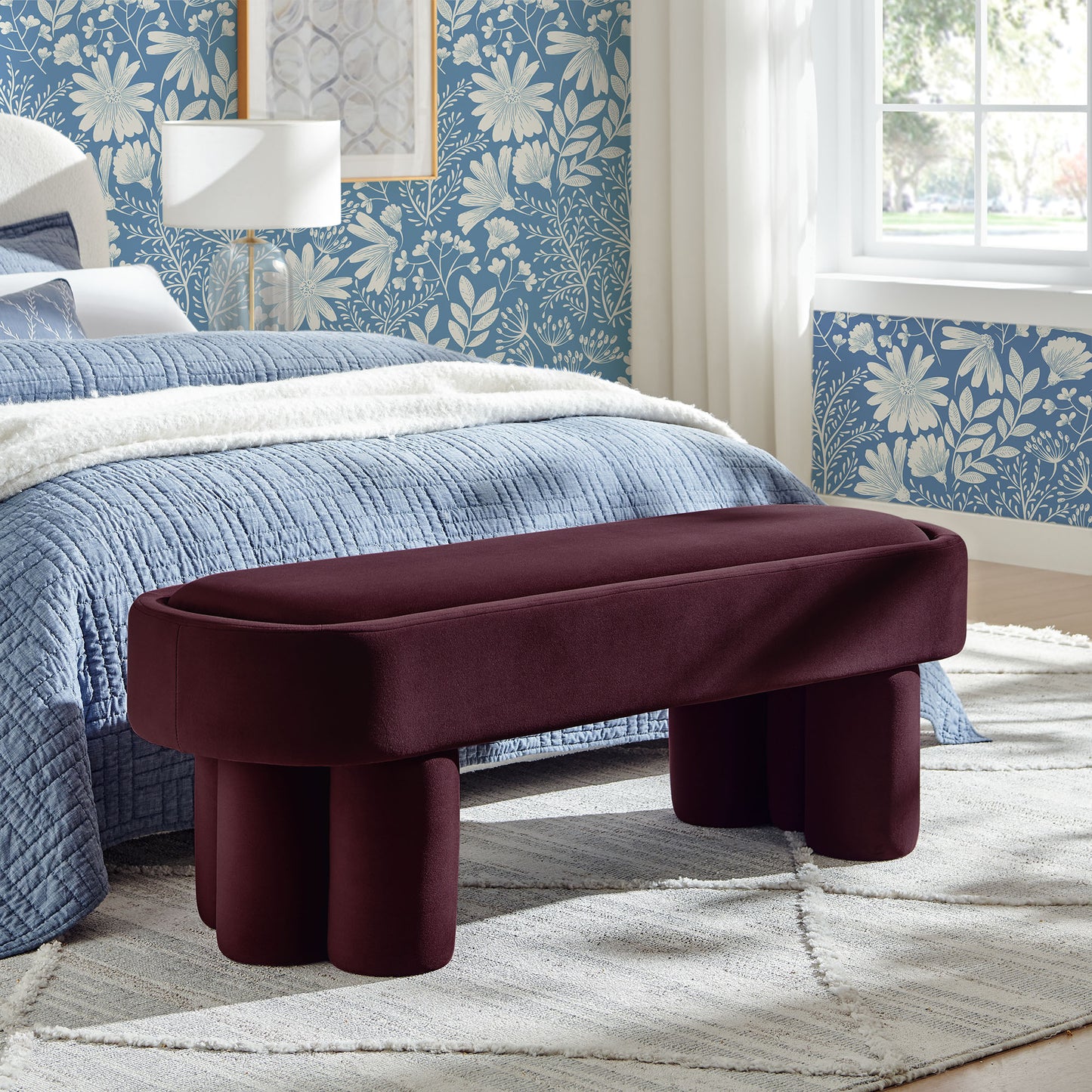 Mossi Oval Performance Velvet Accent Bench by Modway