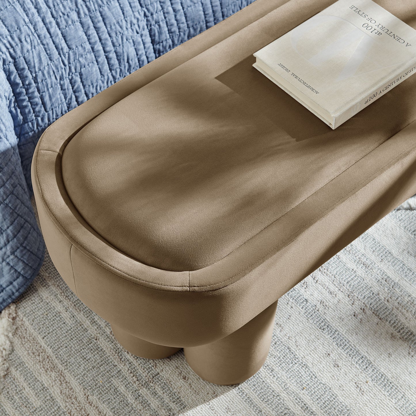 Mossi Oval Performance Velvet Accent Bench by Modway