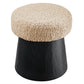 Ketra Round Faux Shearling Ottoman Footstool by Modway