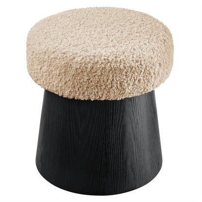 Ketra Round Faux Shearling Ottoman Footstool by Modway