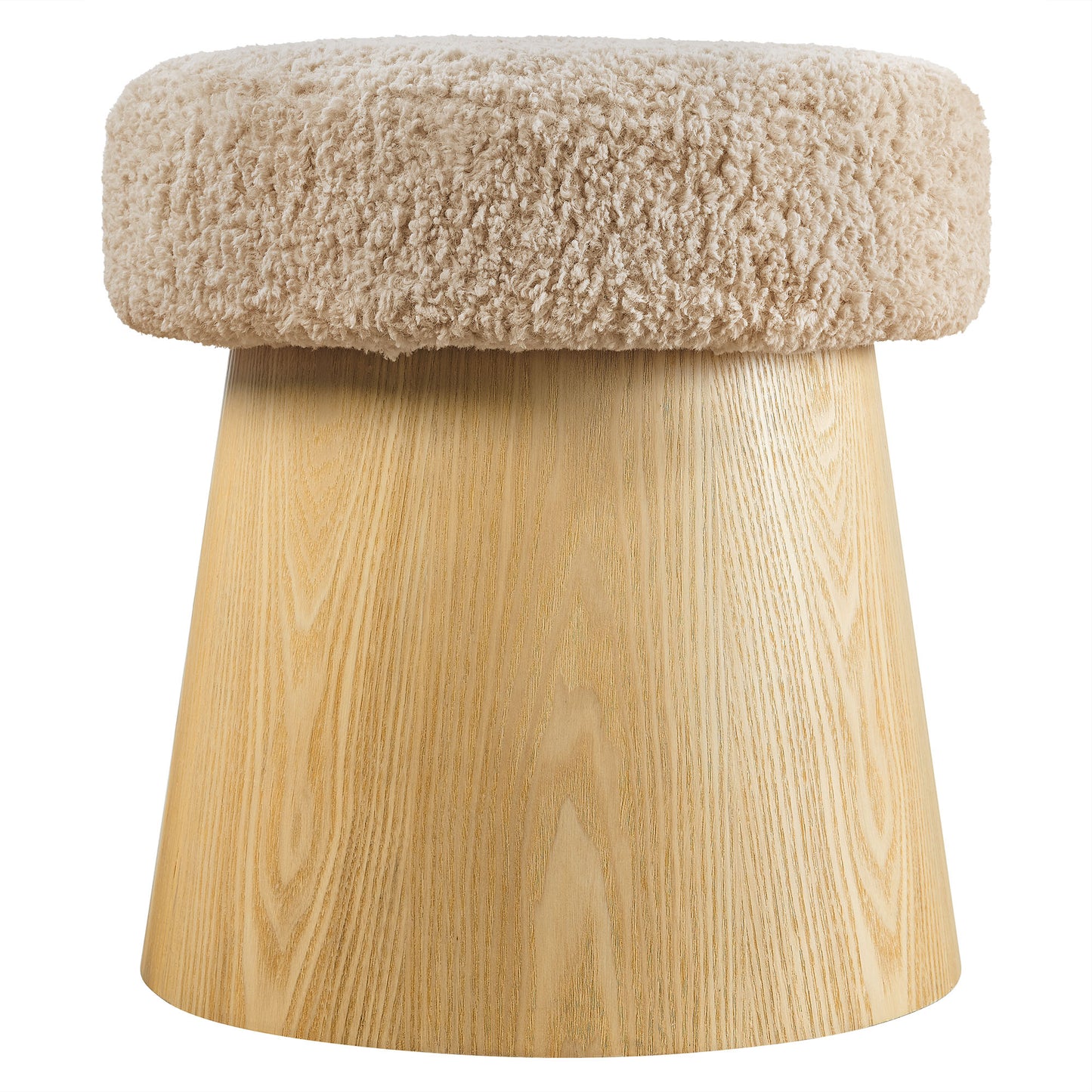 Ketra Round Faux Shearling Ottoman Footstool by Modway