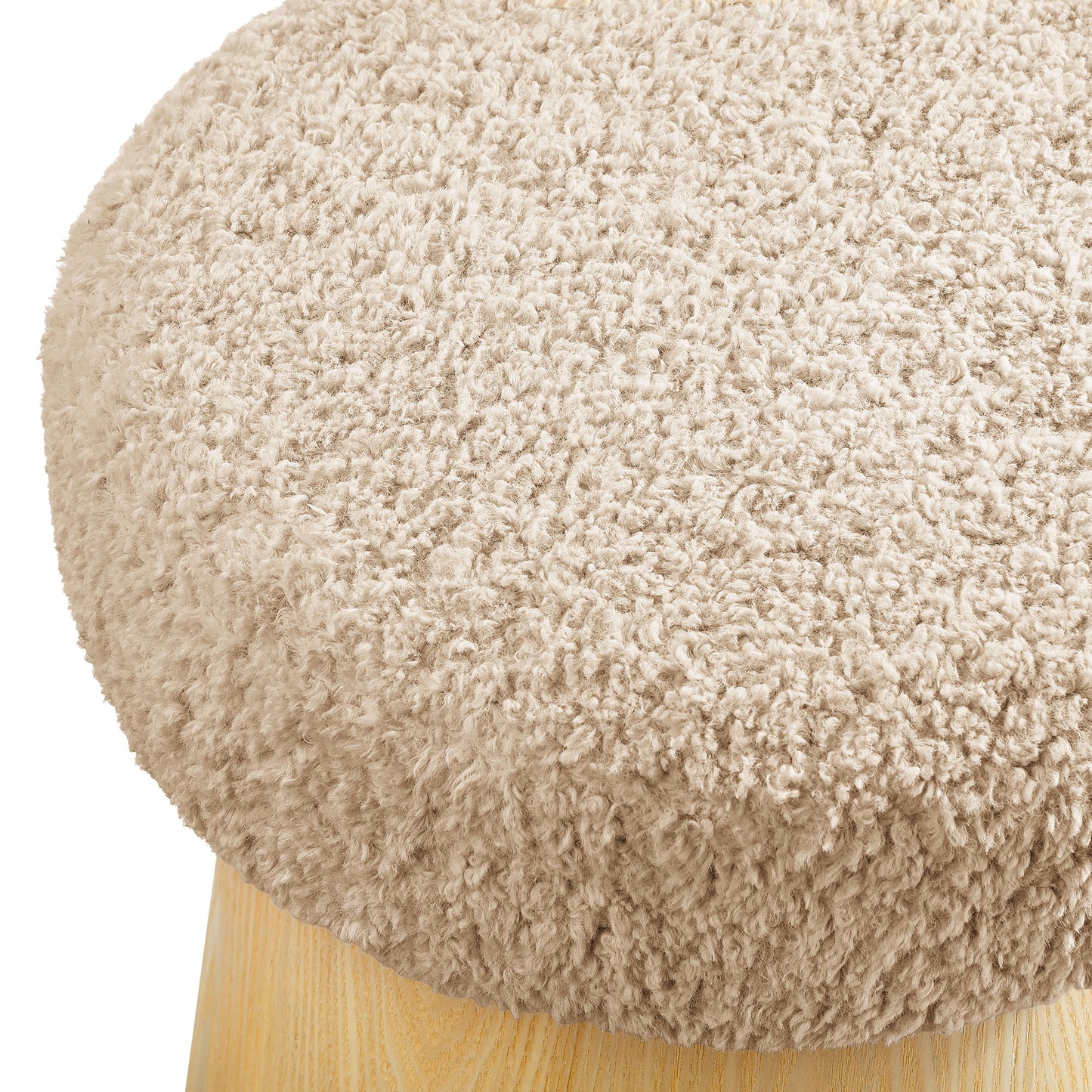Ketra Round Faux Shearling Ottoman Footstool by Modway
