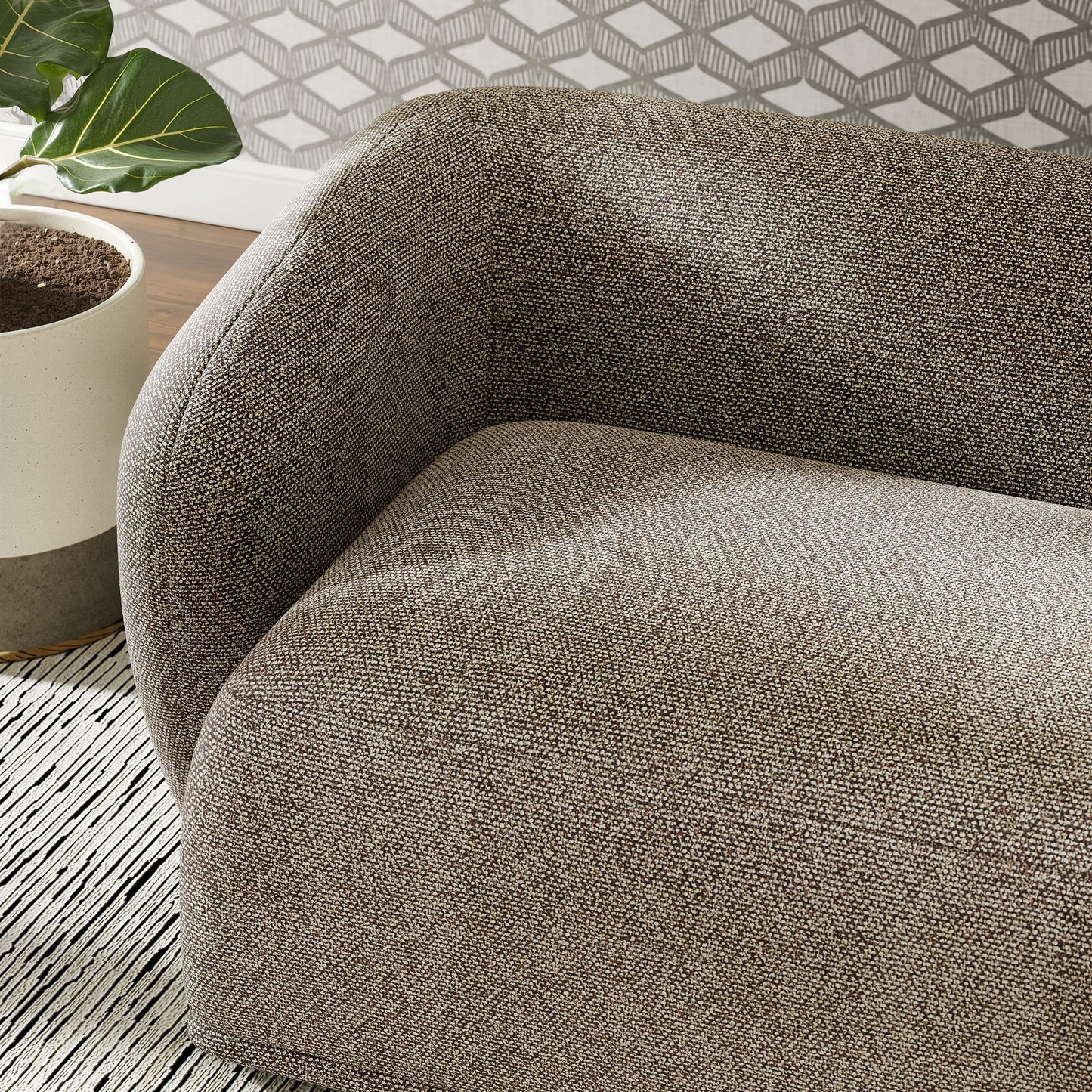 Monica 88 Inch Boucle Fabric Sofa by Modway
