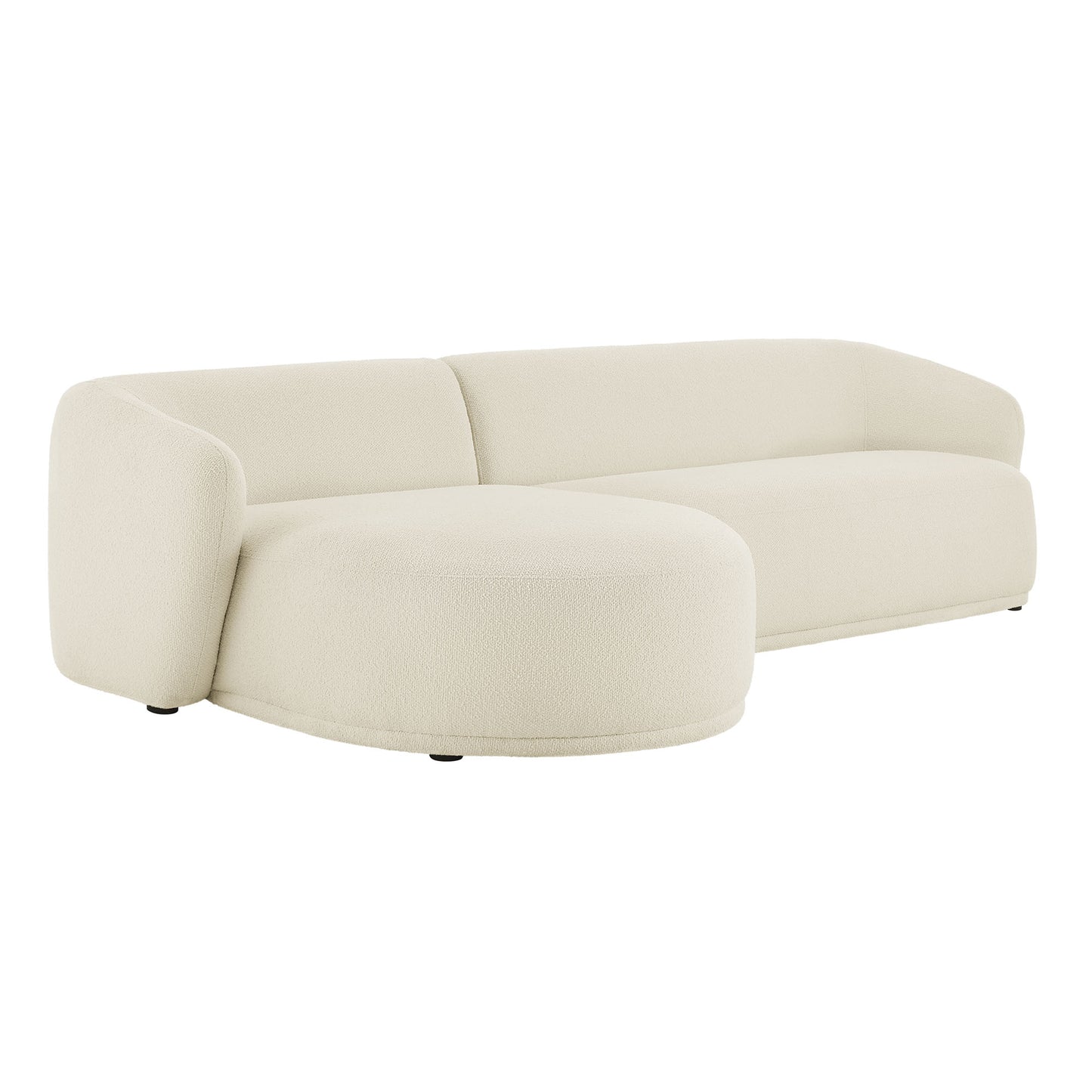 Monica 2 Piece Left Facing Boucle Fabric Modular Sofa with Chaise by Modway