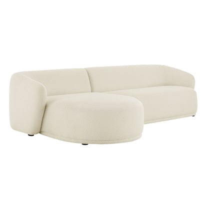 Monica 2 Piece Left Facing Boucle Fabric Modular Sofa with Chaise by Modway