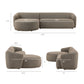 Monica 2 Piece Left Facing Boucle Fabric Modular Sofa with Chaise by Modway