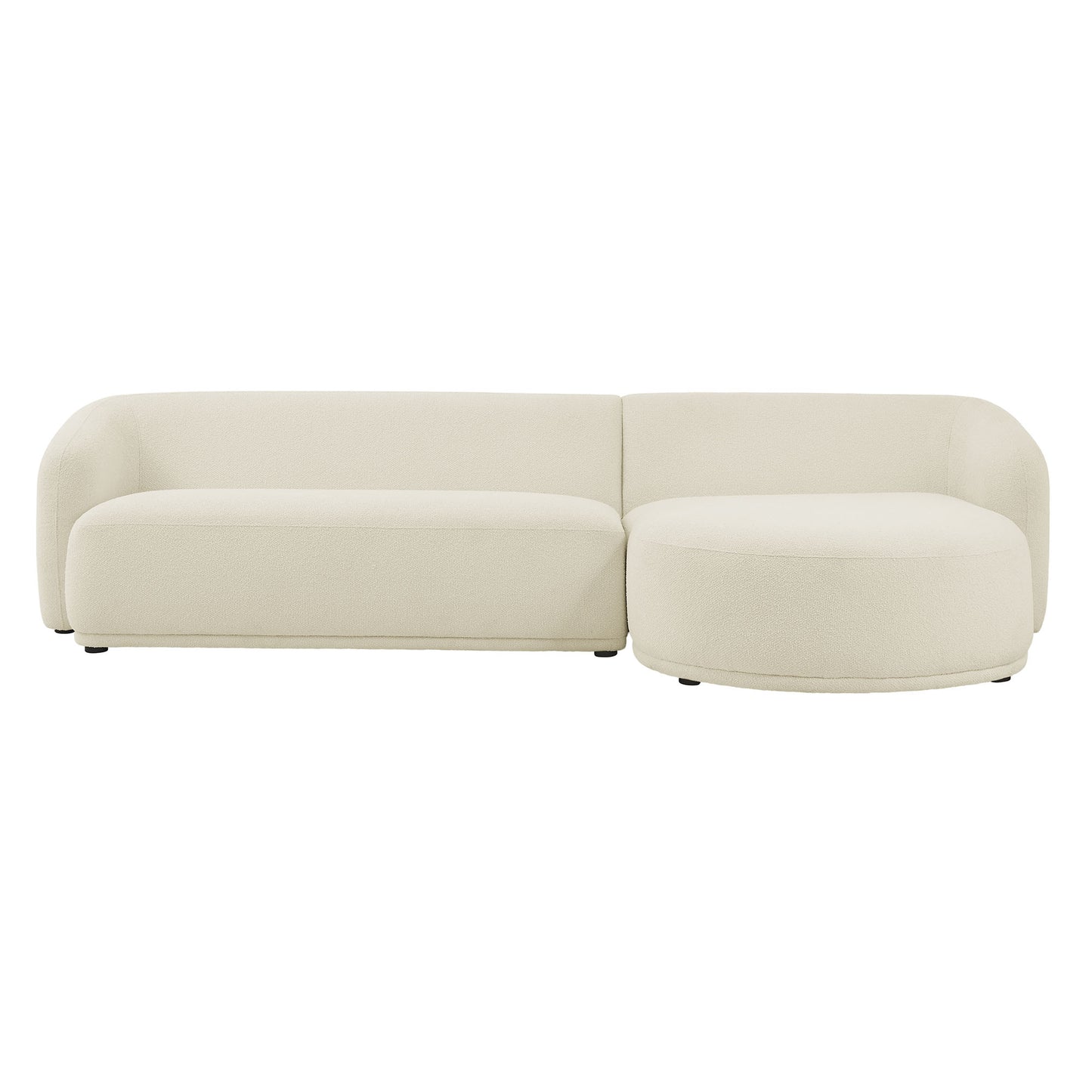 Monica 2 Piece Left Facing Boucle Fabric Modular Sofa with Chaise by Modway